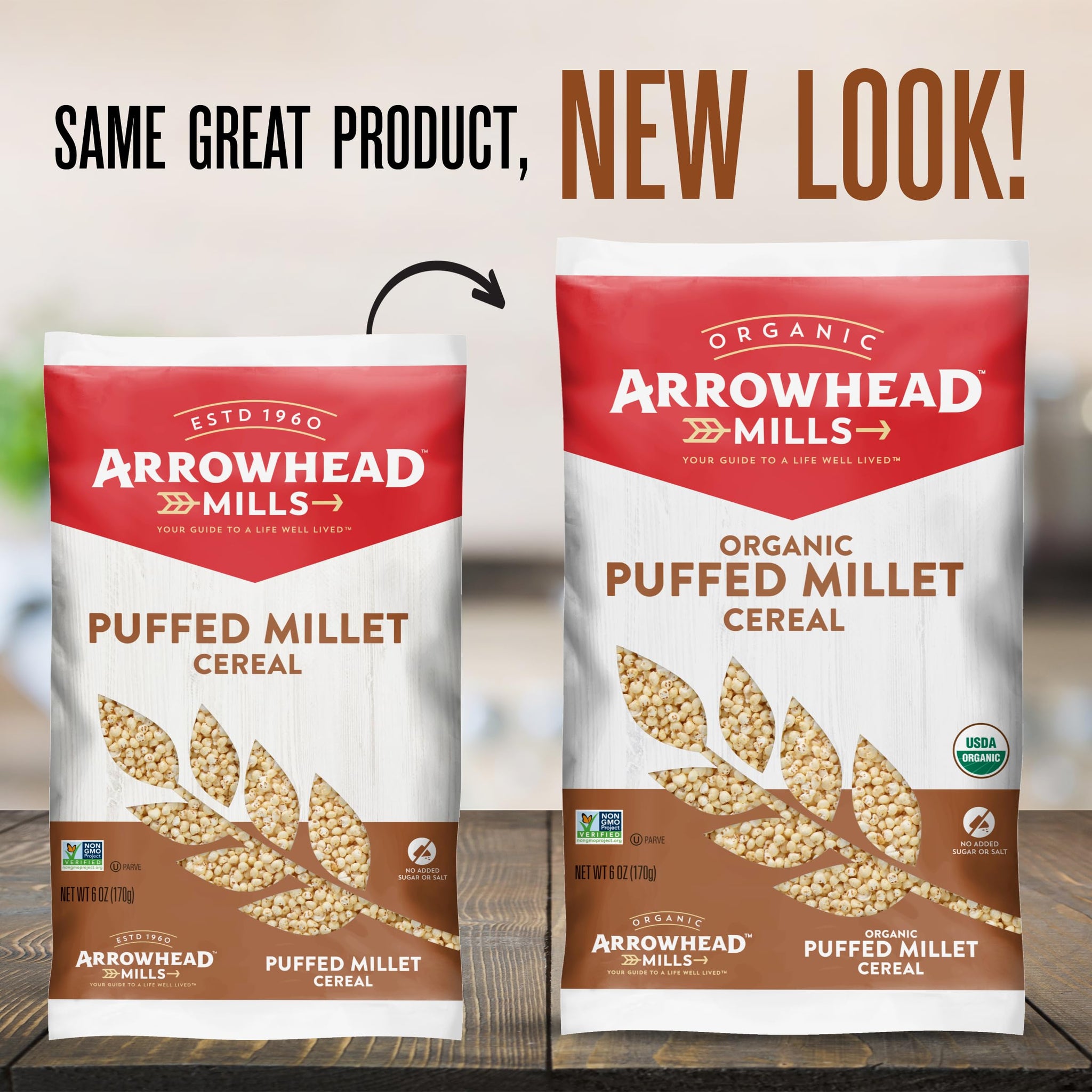 Arrowhead Mills Puffed Millet Cereal, 6 oz Bag (Pack of 12)