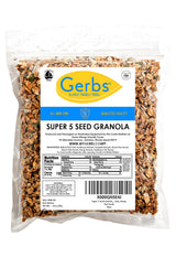 Gerbs Super 5 Seed Granola, 2 LBS - Top 14 Food Allergy Free & Non GMO - Keto Safe &Unsulfured - Pumpkin, Sunflower, Chia, Hemp, Flax Seeds