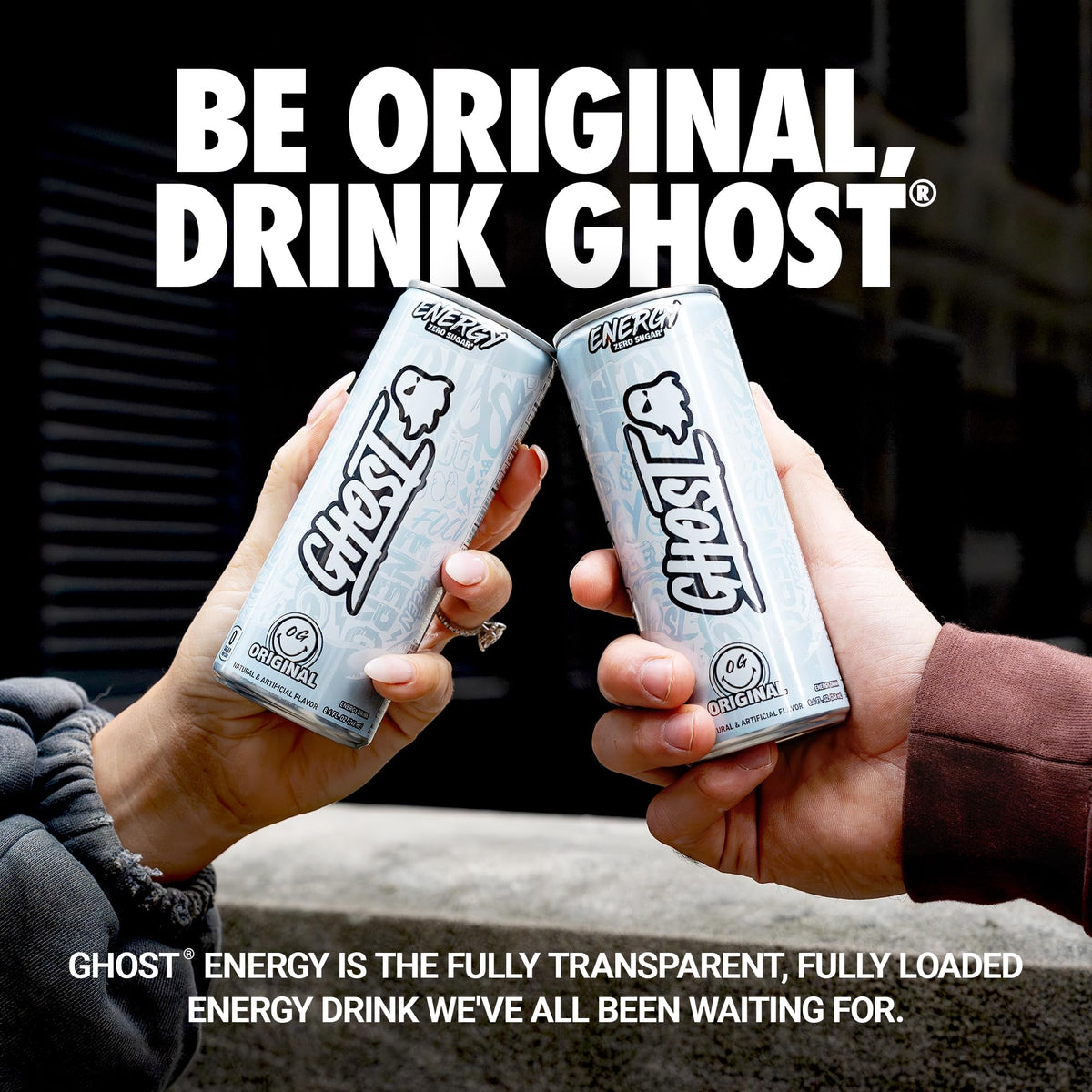 GHOST Energy Drink, Zero Sugars, 4-Pack, Original - 100MG Caffeine, 8.4oz