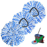 Spin Mop Replacement Head Compatible with RinseClean 2-Tank System, 3 Pack Machine Washable Mop Refills, Removes Dust, Hair & Kitchen Dirt