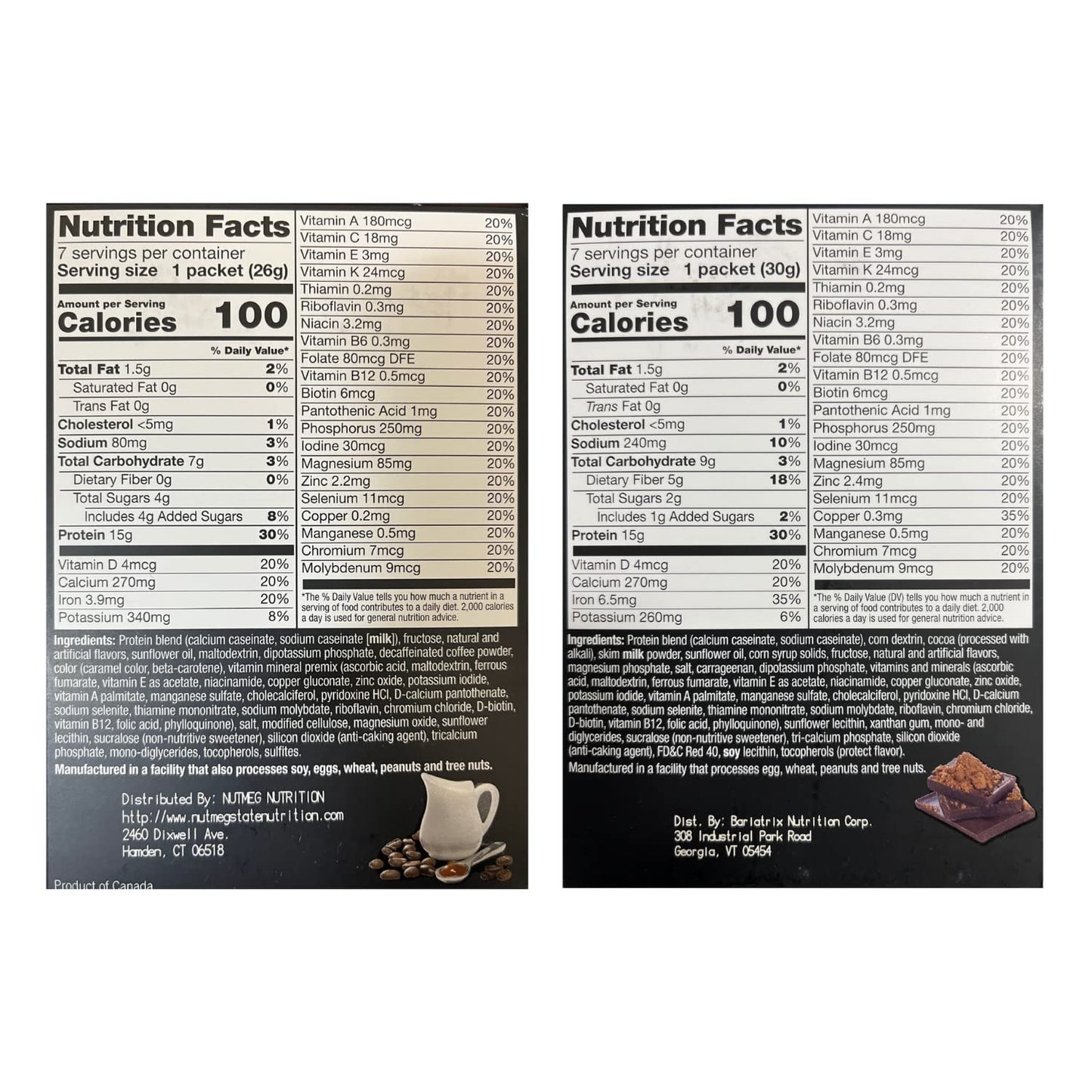 PROTIFIT - High Protein Caramel Caffe Latte & Dark Chocolate Pudding & Shake Mix 2 Pack, 15g Protein, Low Calorie, Low Fat, Low Carb, Aspartame Free