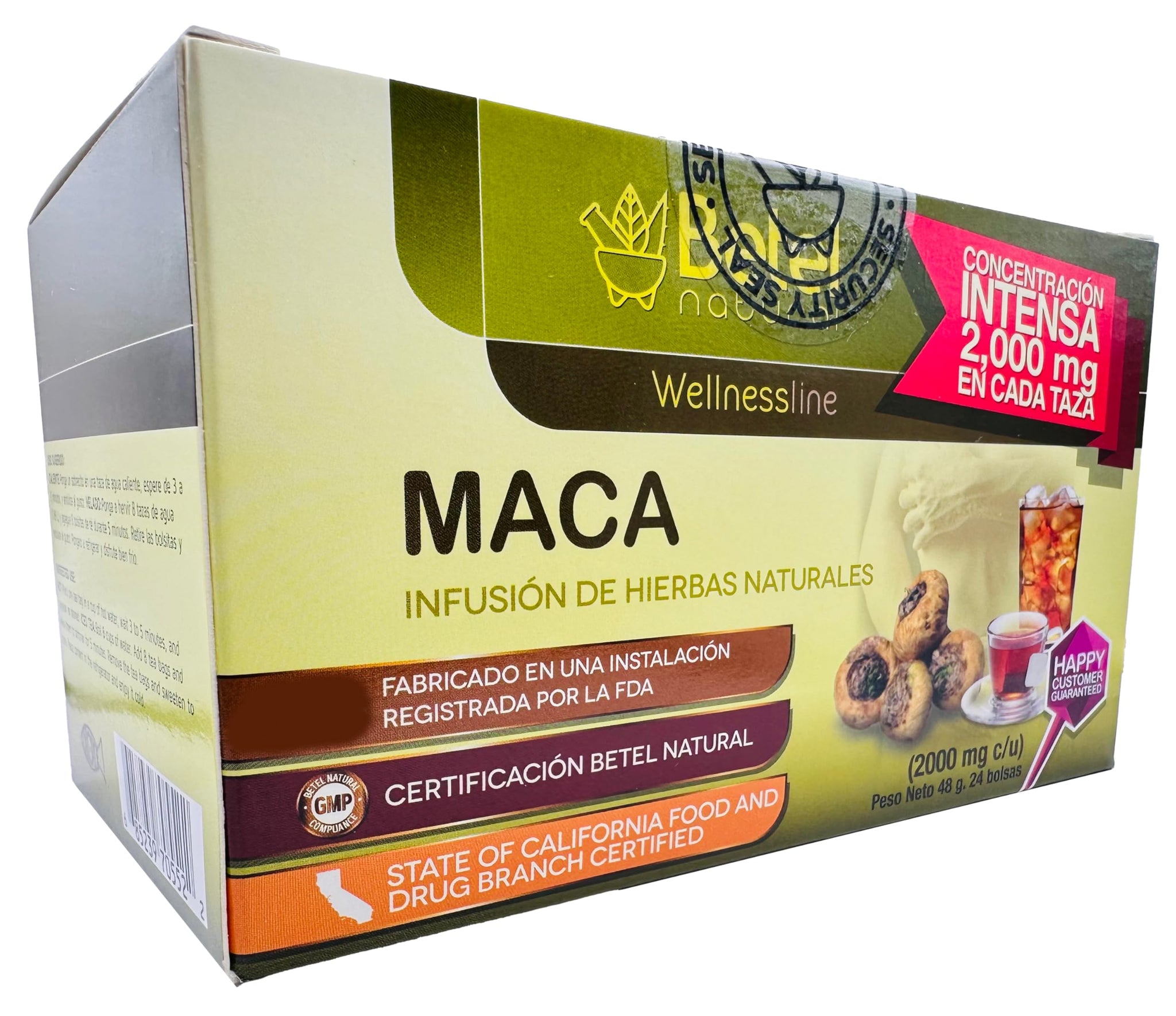 Betel Natural Premium Peruvian Maca Tea Powerful Flavonoid Superfood - 24 Tea Bags