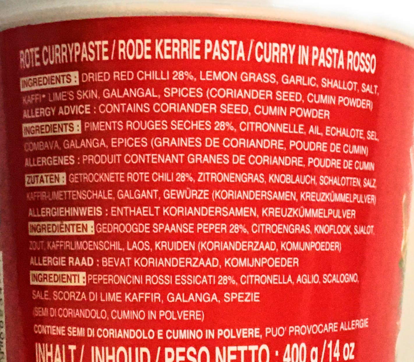 Cock Brand Red Curry Paste 14 Oz(2 Pack)