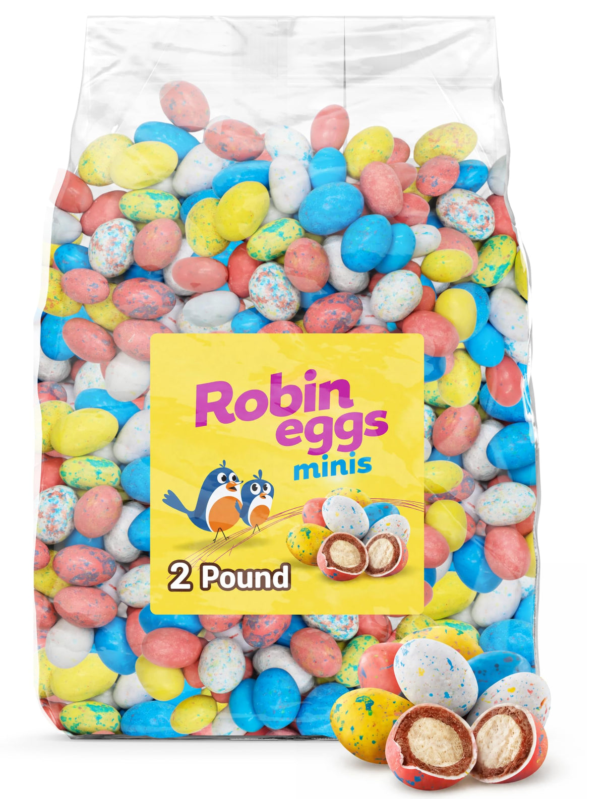 Bulk Robin Eggs Malted Milk Balls 2 Pound Pack - Easter Chocolate Covered Candy Eggs For Egg Hunts, Baskets, & Party Favors - Easter Candy