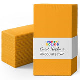 Party Solids Yellow Dinner Napkins Disposable 8" x 4" Folded - 40 Pcs 2 Ply Yellow Napkins Disposable Paper Guest Towels for Bathrooms, Dinners