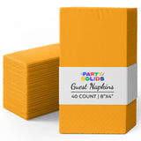 Party Solids Yellow Dinner Napkins Disposable 8" x 4" Folded - 40 Pcs 2 Ply Yellow Napkins Disposable Paper Guest Towels for Bathrooms, Dinners