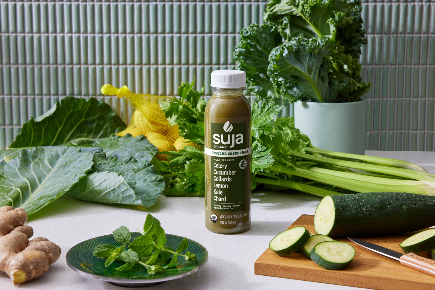 Suja Organic Cold-Pressed Twelve Essentials Green Juice, 12 fl oz