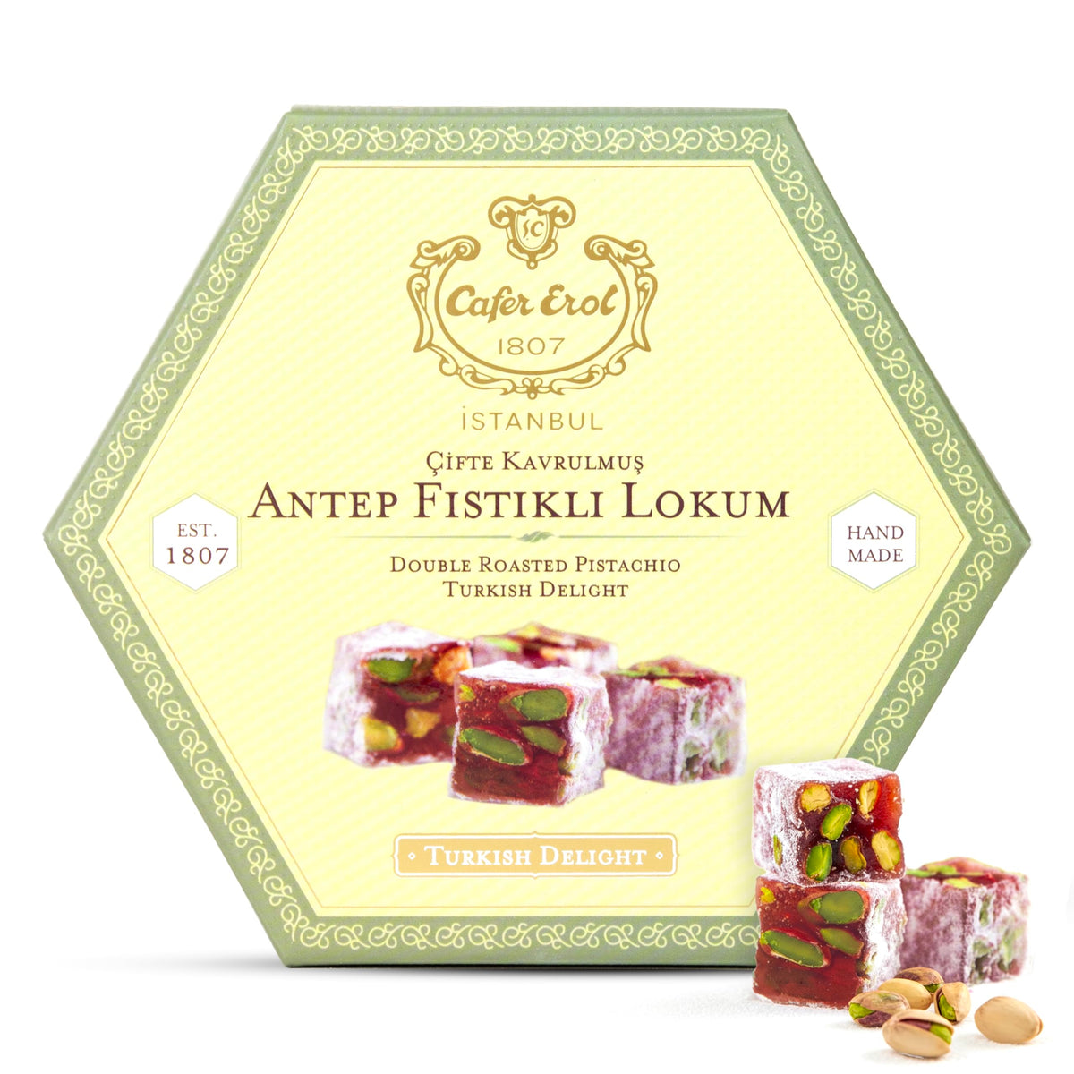 Sekerci Cafer Erol Double Roasted Pistachio Turkish Delight, 10.6 oz