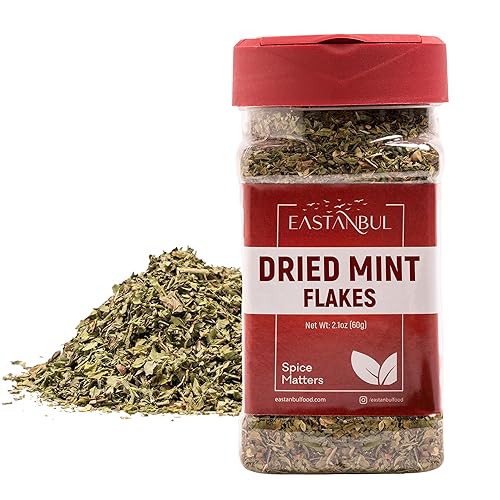 Eastanbul Dried Mint, 2.1oz, Dried Mint for Cooking, Peppermint Leaves, Perfect for Tea Loose Leaf, Peppermint Herb Seasoning,%100 Natural, Non-GMO