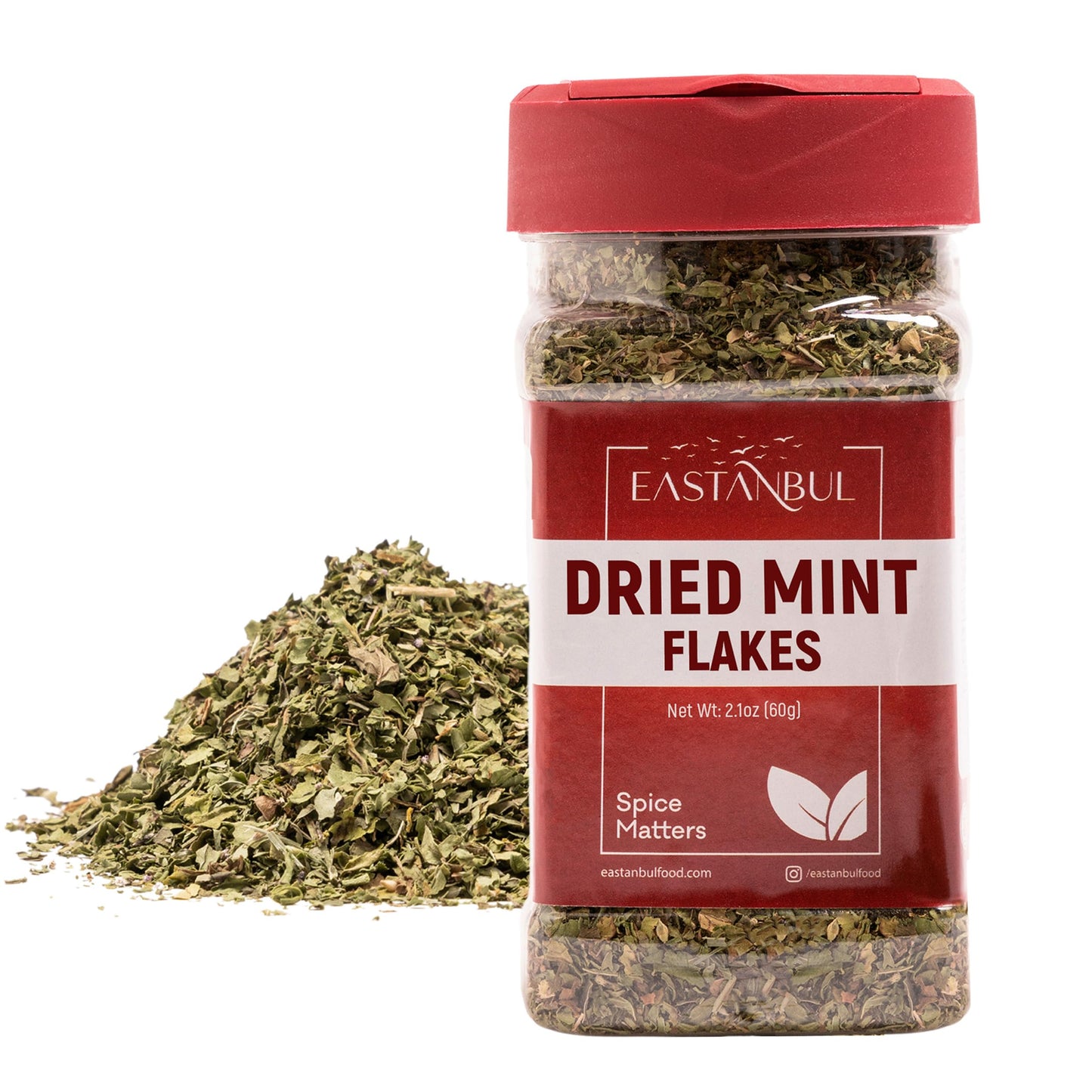 Eastanbul Dried Mint, 2.1oz, Dried Mint for Cooking, Peppermint Leaves, Perfect for Tea Loose Leaf, Peppermint Herb Seasoning,%100 Natural, Non-GMO