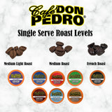 Cafe Don Pedro Donut Mate - Low Acid Coffee K Cups for Sensitive Stomach, 100% Natural Arabica, Light & Medium-Light Roast, Improved Pods - No More