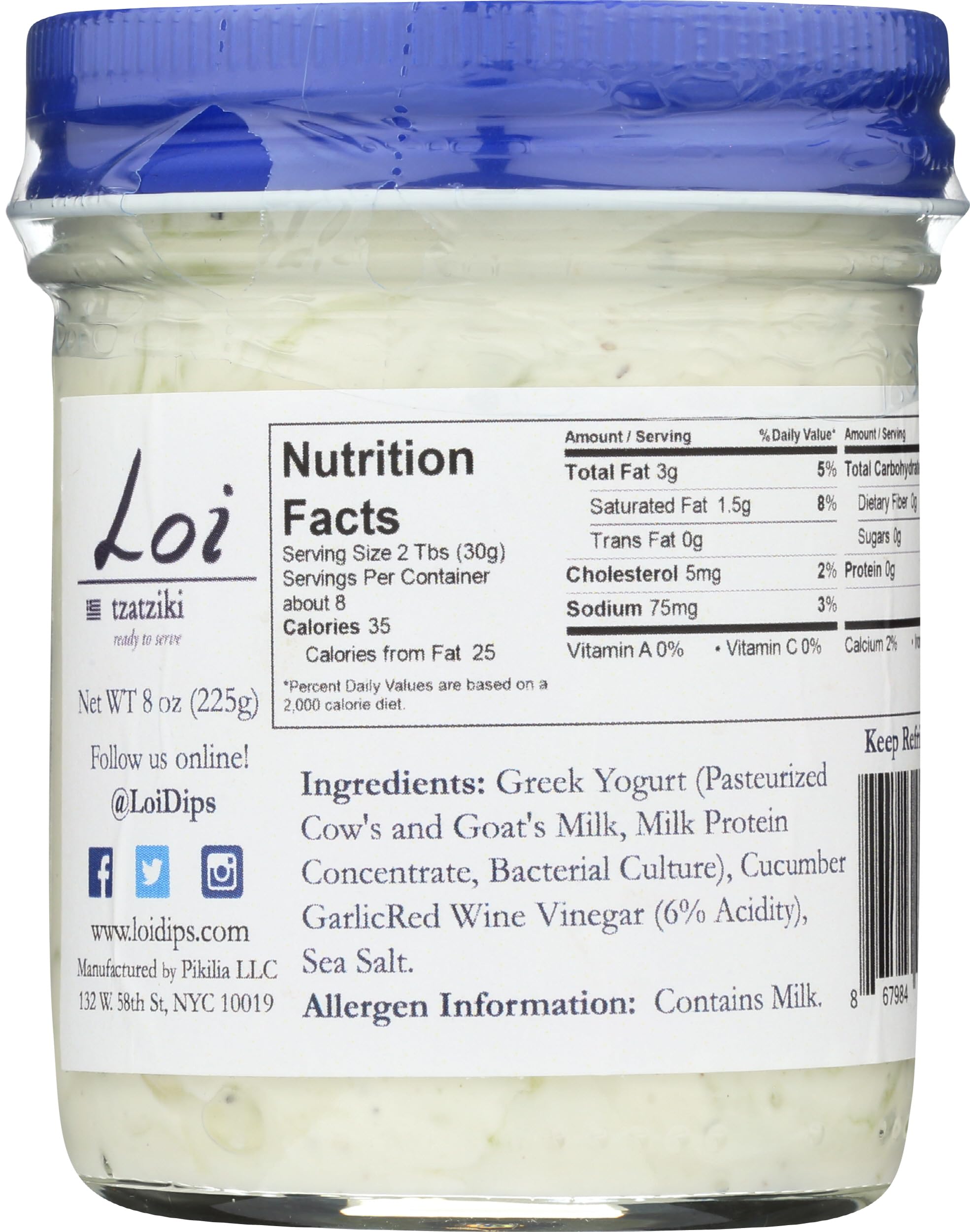 Loi Dips, Tzatziki, 8 Ounce