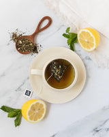 Arbata Lemon Mint Green Tea, 12 Pyramid Tea Bags - Artisanal Lightly Caffeinated Green Tea with Spearmint, Lemongrass & Lemon Verbena, Refreshing