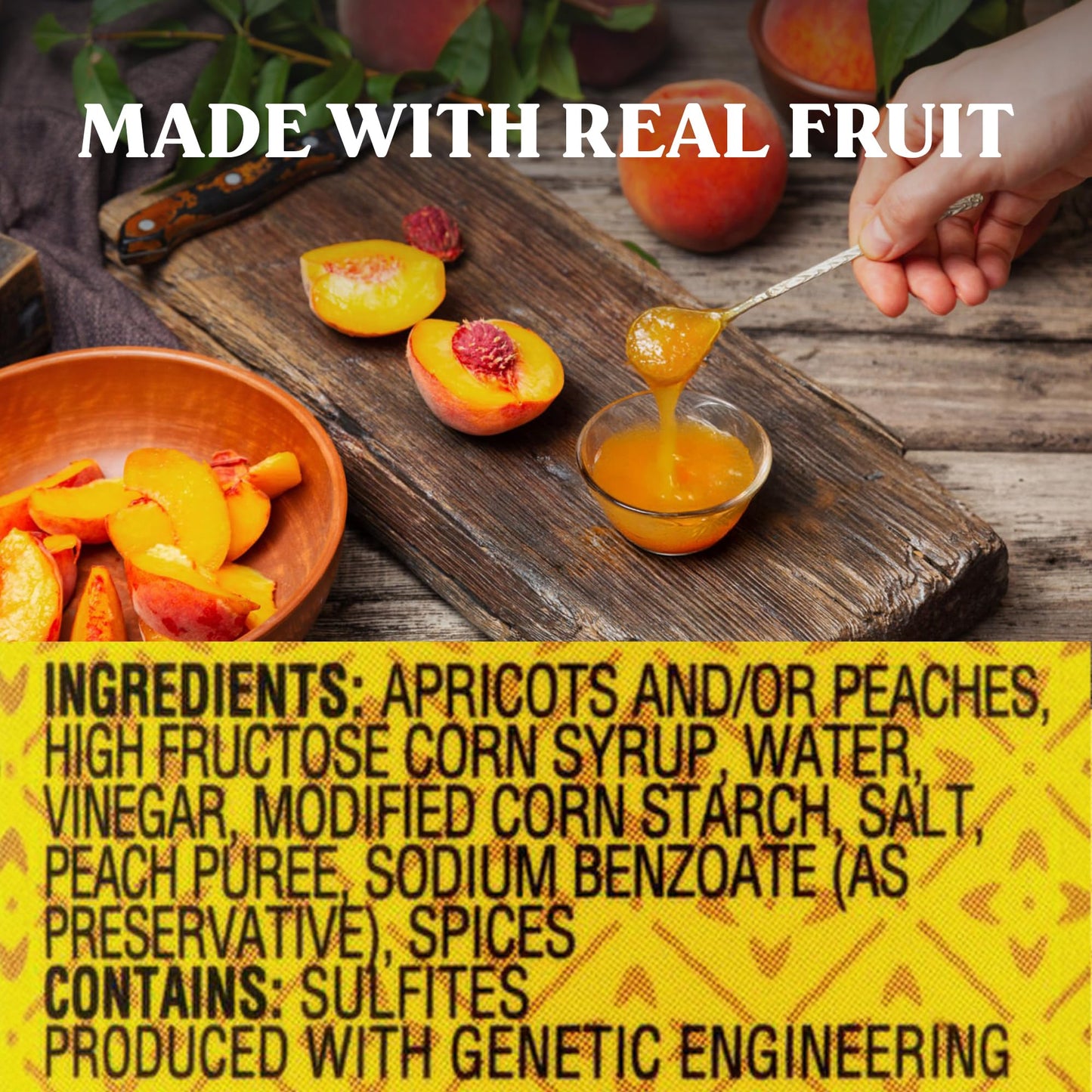 Saucy Susan Peach Apricot ORIGINAL Sauce 19 oz Jar - Sweet & tangy blend of apricots, peaches & spices; ideal for glazing, dipping, marinating or