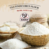 52USA Glutinous Rice Flour 32 Ounce (Basic), 1 Pound (Pack of 2), Rice Flour for Baking or Cooking, Product of THAILAND, All Natural White Rice Flour