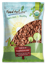Food to Live Organic Pecan Halves, 9 Pounds - Non-GMO, Kosher, Raw Pecan Nuts, Unsalted, Vegan, Kosher, Shelled, Sirtfood, Bulk. Good source