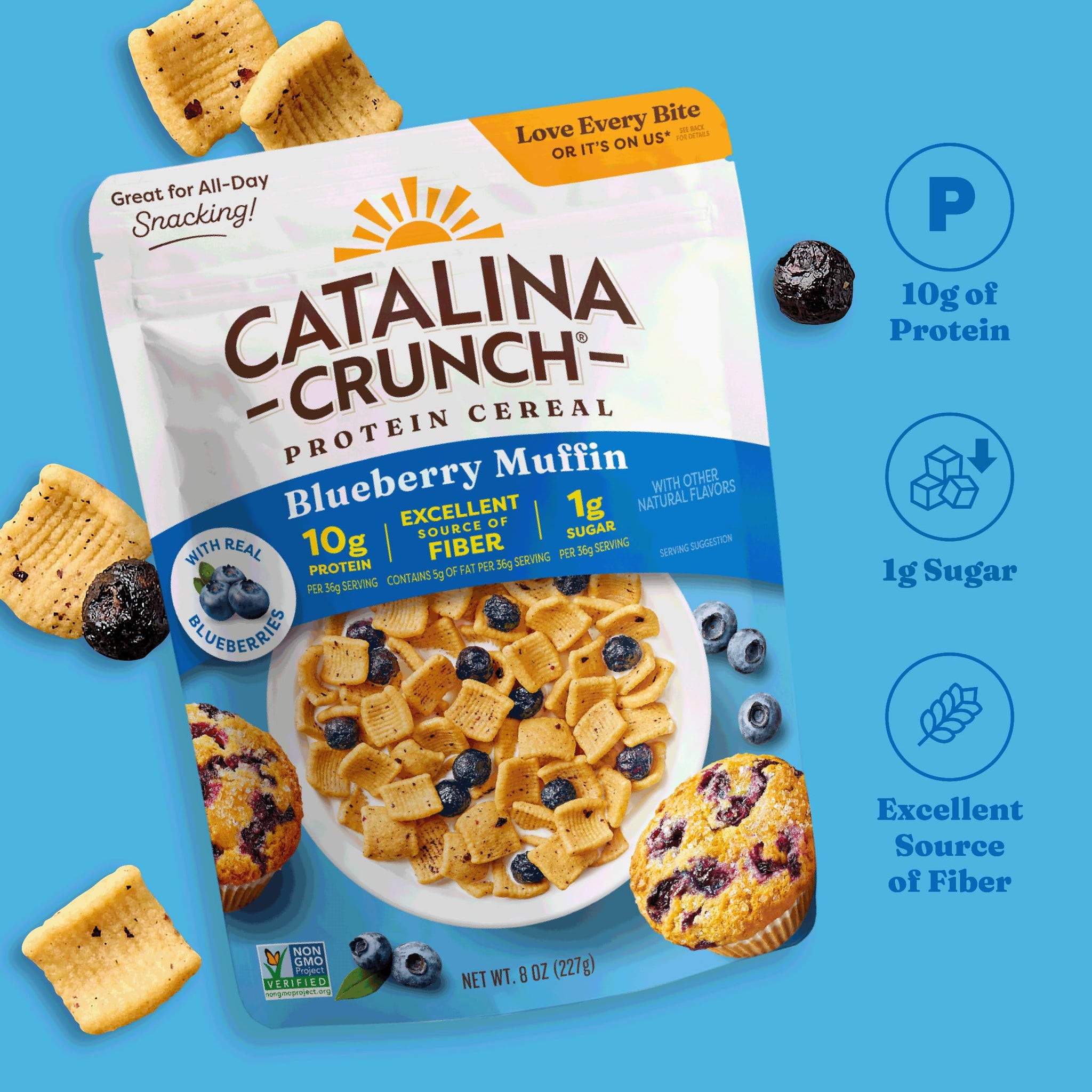 Catalina Crunch Protein Cereal, Blueberry Muffin, 8 oz Bag (Pack of 1)