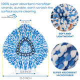 KLEEN HANDLER Microfiber Spin Mop Replacement Head Refills Compatible with O-Cedar EasyWring 1 Tank System, Blue, L (3-Pack)