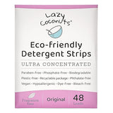 LAZY COCONUTS Eco Friendly, Plant Powered Laundry Detergent Strips - Fragrance Free, Unscented, Ultra Concentrated, Earth Friendly No Plastic