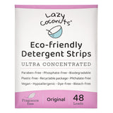 LAZY COCONUTS Eco Friendly, Plant Powered Laundry Detergent Strips - Fragrance Free, Unscented, Ultra Concentrated, Earth Friendly No Plastic