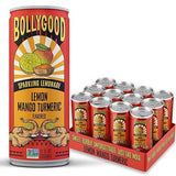 Bollygood Sparkling Lemonade, Lemon Mango Turmeric, Indian Inspired Beverage Nimbu Pani, No Artifical Colors or Flavors, Non-GMO Project Verified, 12