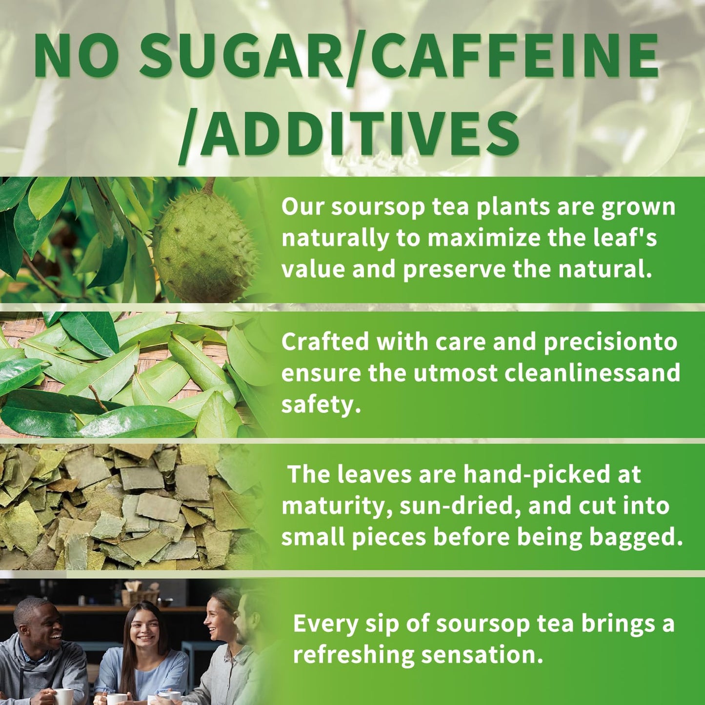 60 Handmade Soursop Bags, 100% Pure and Natural, No Sugar/Caffeine/Additives - Support Antioxidants and Relax Your Body and Mind
