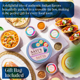 Satya Blends Indian Spice Gift Set Pack of 3 - Cilantro Chutney, Curry Kamaal & Sona Saffron Seasoning Mix Trio, Vegan, Gluten Free, Low Sodium, No