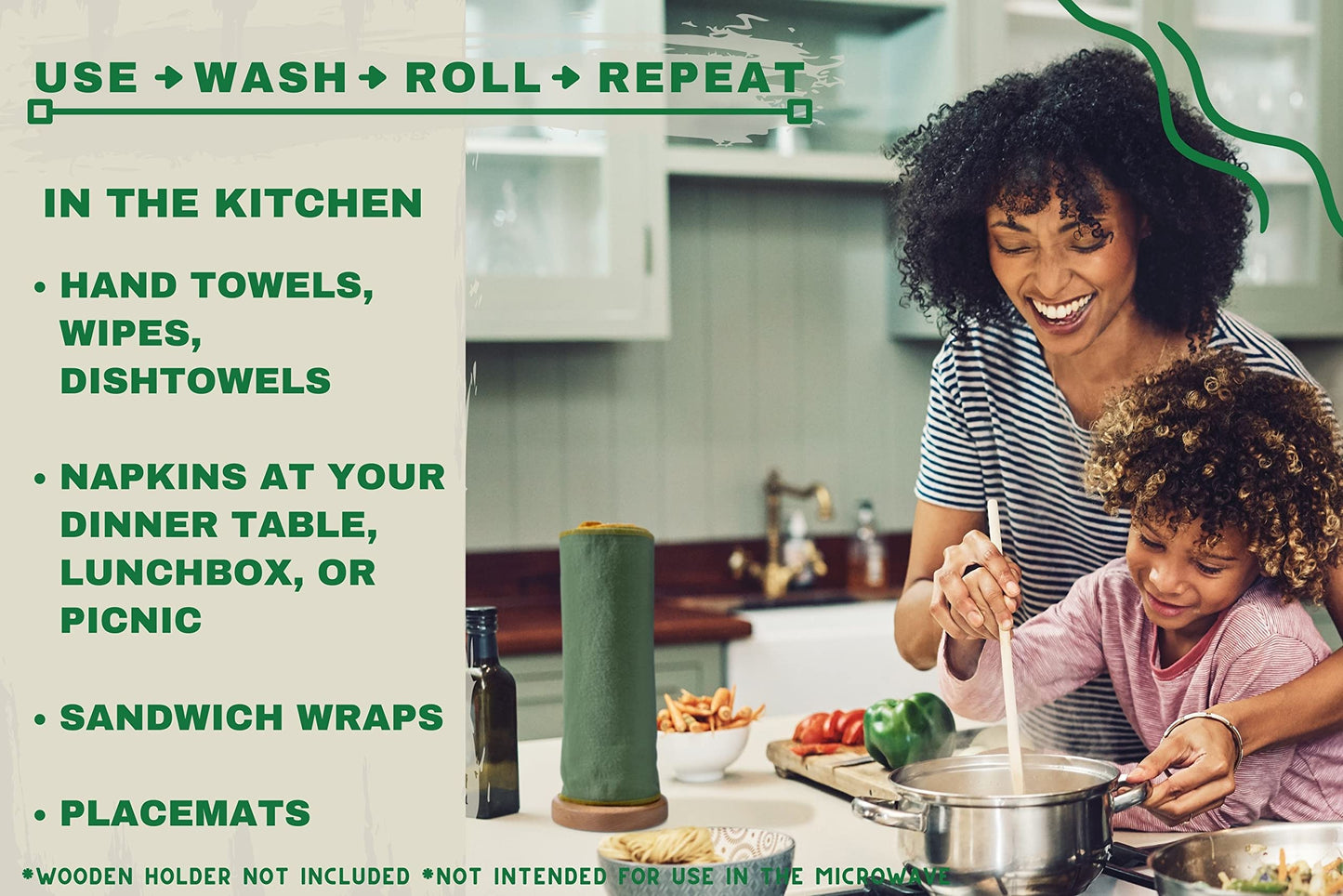 Reusable Paper Towels Washable Roll 29 Pack 12x11in, Reusable Baby Wipes, Washable Paper Towels Cloth, Paperless Paper Towels, Eco Friendly Paper