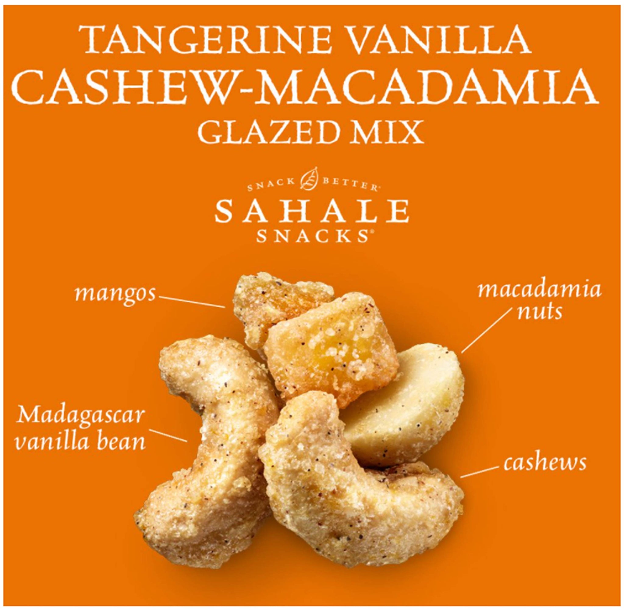 Sahale Snacks Tangerine Vanilla Cashew Macadamia Glazed Mix, 1.5 Ounces (Pack of 9)