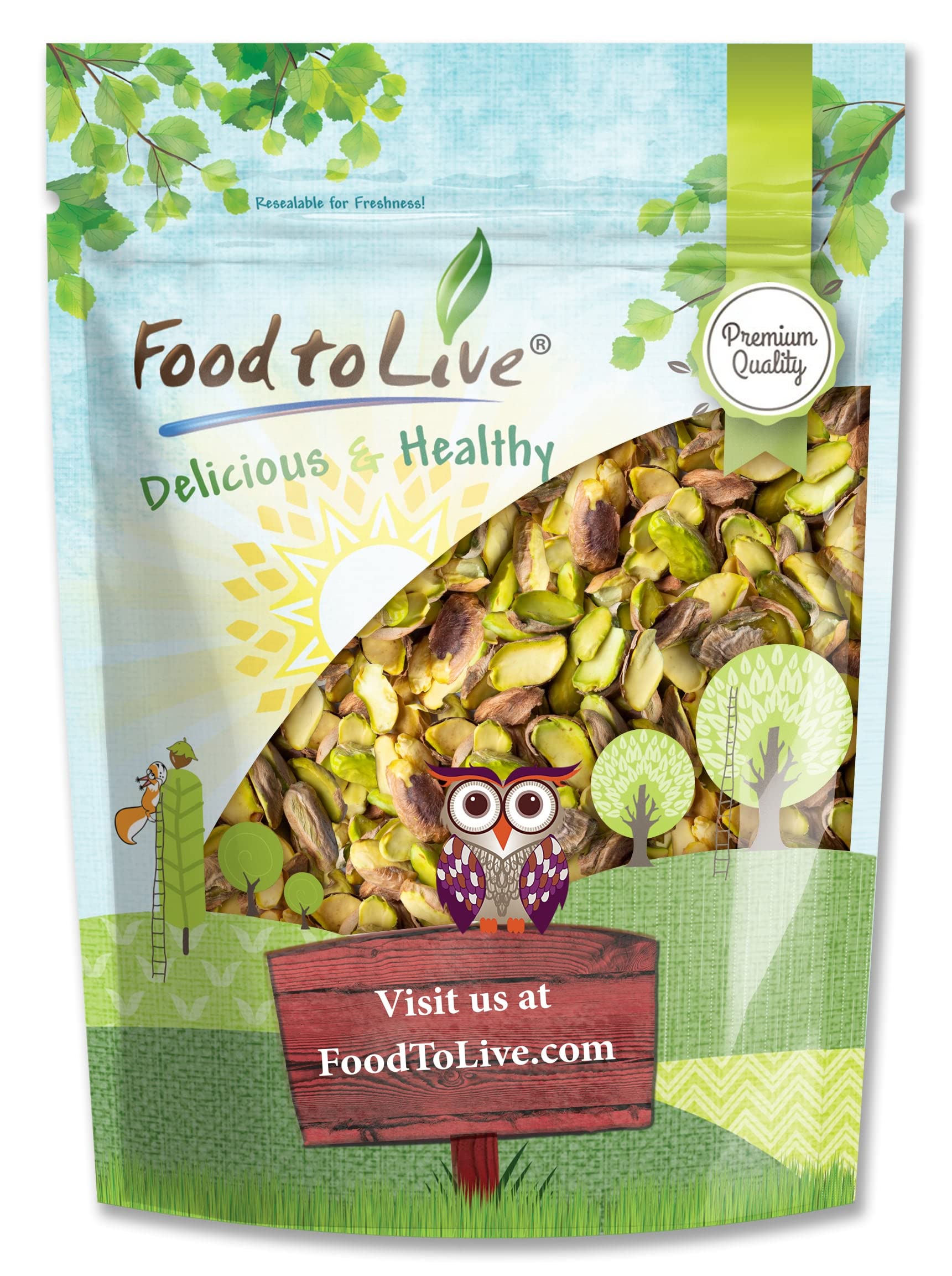 Food to Live Raw Pistachio Halves and Pieces, 2 Pounds - Raw Nuts, No Shell, Unsalted Kernels, Vegan, Sirtfood, Bulk Nutmeats. High in Vitamin B6
