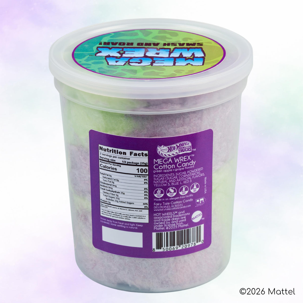 Hot Wheels Monster Trucks Mega Wrex Cotton Candy 1.75 oz Pack of 1)