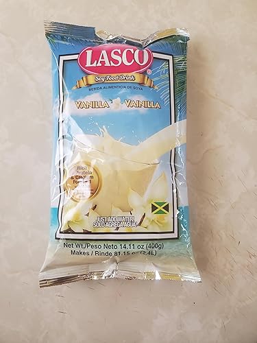 Lasco Soy Food Drink Vanilla, 14.11 oz (400 g) Pack | Jamaican Soy Beverage Mix with Protein, Calcium & Iron | Family Size Vanilla Flavour