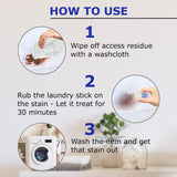 Solid Bleach in a Stick - Concentrated and Natural Stain Remover Solution for White Clothing - Pocket Bleaching Tube for Dirty Spots | Household
