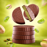 Fiorella Dubai Style Milk Chocolate Pistachio Bars, Filled Chocolate With Pistachio Butter & Crispy Kadayif, Individually Wrapped Chocolate Snacks, 18