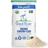 Great River Organic Milling Organic Einkorn Flour | Ancient Whole Wheat Flour | Non-GMO, Kosher, High-Protein | Nutrient-Rich, Healthier All-Purpose