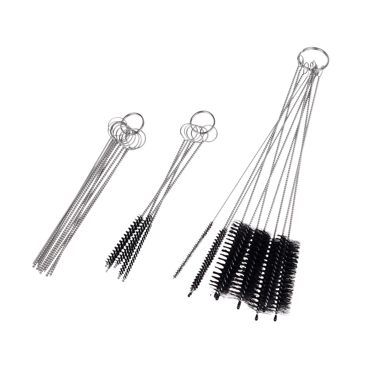 Set of 15 Cleaning Brushes and 10 Cleaning Needles - for Small Openings/Tubes/Pipes - for Example: Spray Paint Gun, Car/Motorcycle/Scooter Carburetor