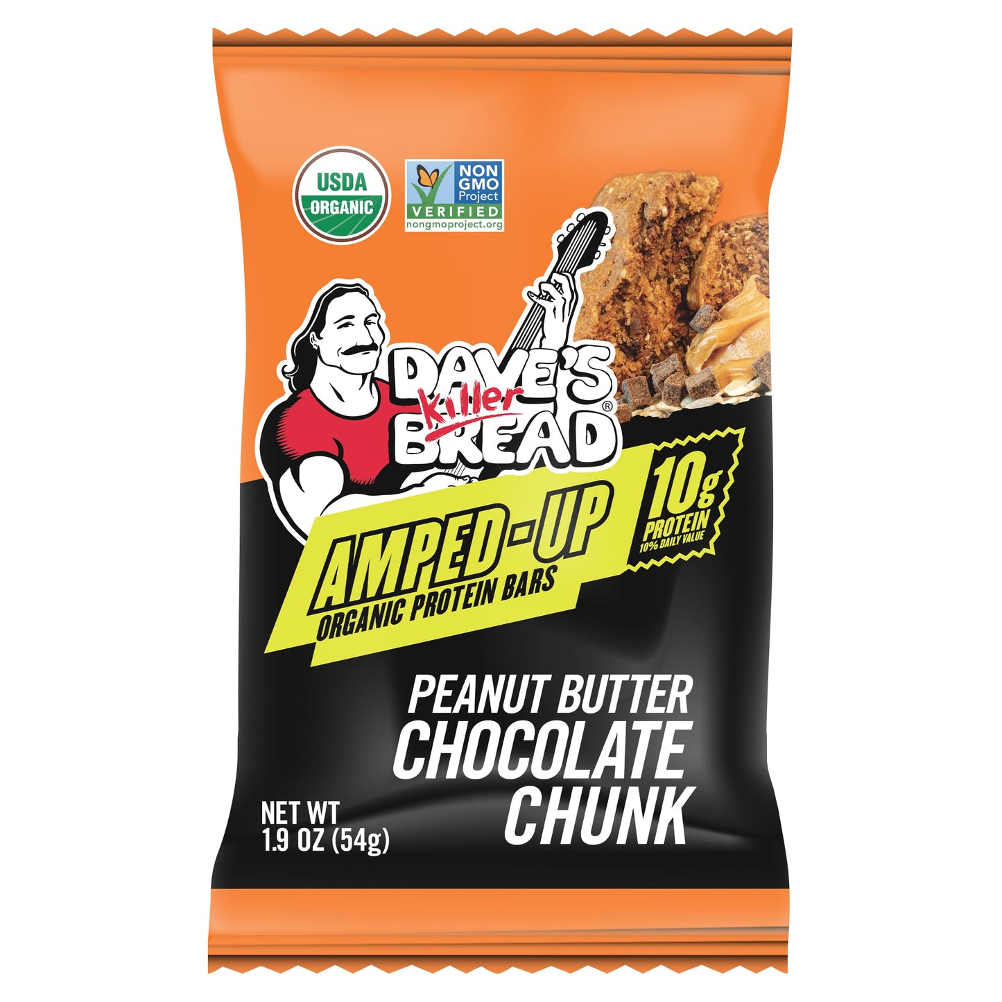 Dave'S Killer Bread Bars, Amped-Up Peanut Butter Organic Chocolate Chunk Protein Bar, 1 Ounce