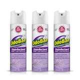 OdoBan Ready-to-Use 360-Degree Continuous Spray Disinfectant and Harsh Aroma Eliminator, Fabric and Air Freshener, 3 Pack, 14.6 Ounces Each, Lavender
