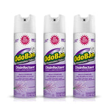 OdoBan Ready-to-Use 360-Degree Continuous Spray Disinfectant and Harsh Aroma Eliminator, Fabric and Air Freshener, 3 Pack, 14.6 Ounces Each, Lavender