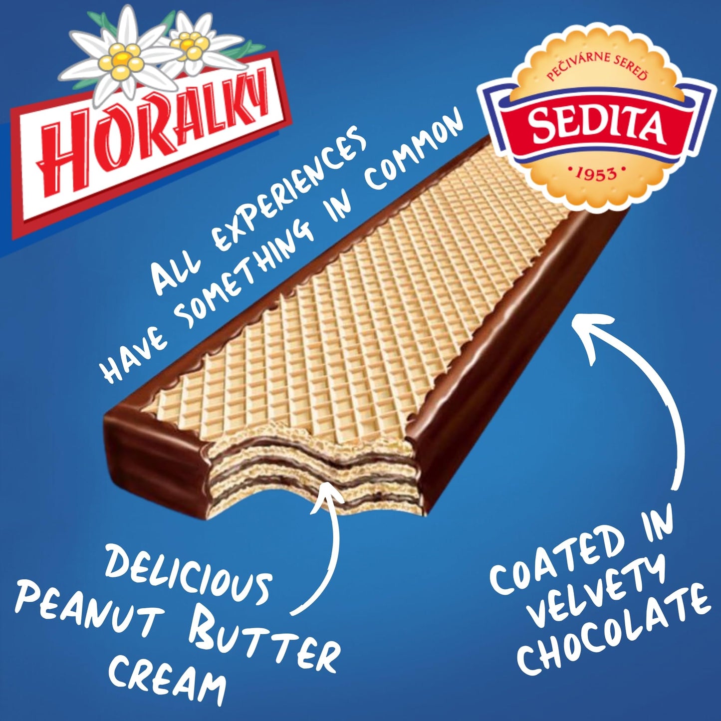 HORALKY - Czech & Slovak Peanut Butter Wafer Cookies, Slovak & Czech Candy, European Snacks, 36-pack