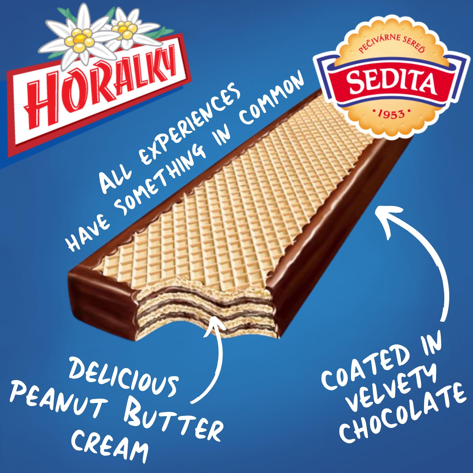 HORALKY - Czech & Slovak Peanut Butter Wafer Cookies, Slovak & Czech Candy, European Snacks, 36-pack