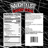 Naughty List Coal Christmas Candy, Funny Gag Gift Gummies, Sour Strawberry Flavored, Stocking Stuffer Treats, 4 Ounces