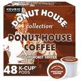 Donut House Collection, Donut House Coffee, Single-Serve Keurig K-Cup Pods, Light Roast, 48 Count (2 Boxes of 24 Pods)