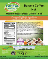 Banana Coffee Nut Medium Roast Decaf Coffee (Gourmet, Naturally Flavored, Whole Coffee Beans) (4 oz, ZIN: 565796) - 3 Pack
