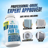 Air Pure Drain Pan Tabs - 140 Flow Treatment Tablets for HVAC & AC Condensate Pan Treatment | Prevents Overflow, Cleans Drain Lines, & Eliminates
