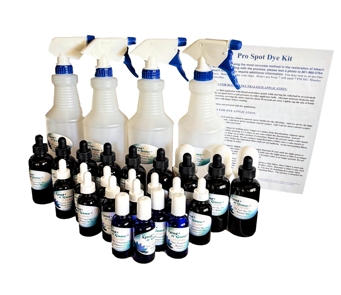 BLEACHSTAIN® Pro Spot Dye Kit | Restores Carpet Color from discolorations on All Shades and Colors of Nylon Carpeting