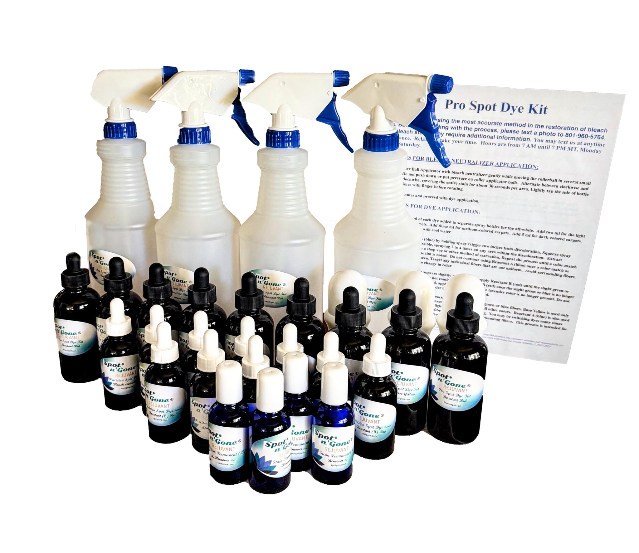 BLEACHSTAIN® Pro Spot Dye Kit | Restores Carpet Color from discolorations on All Shades and Colors of Nylon Carpeting