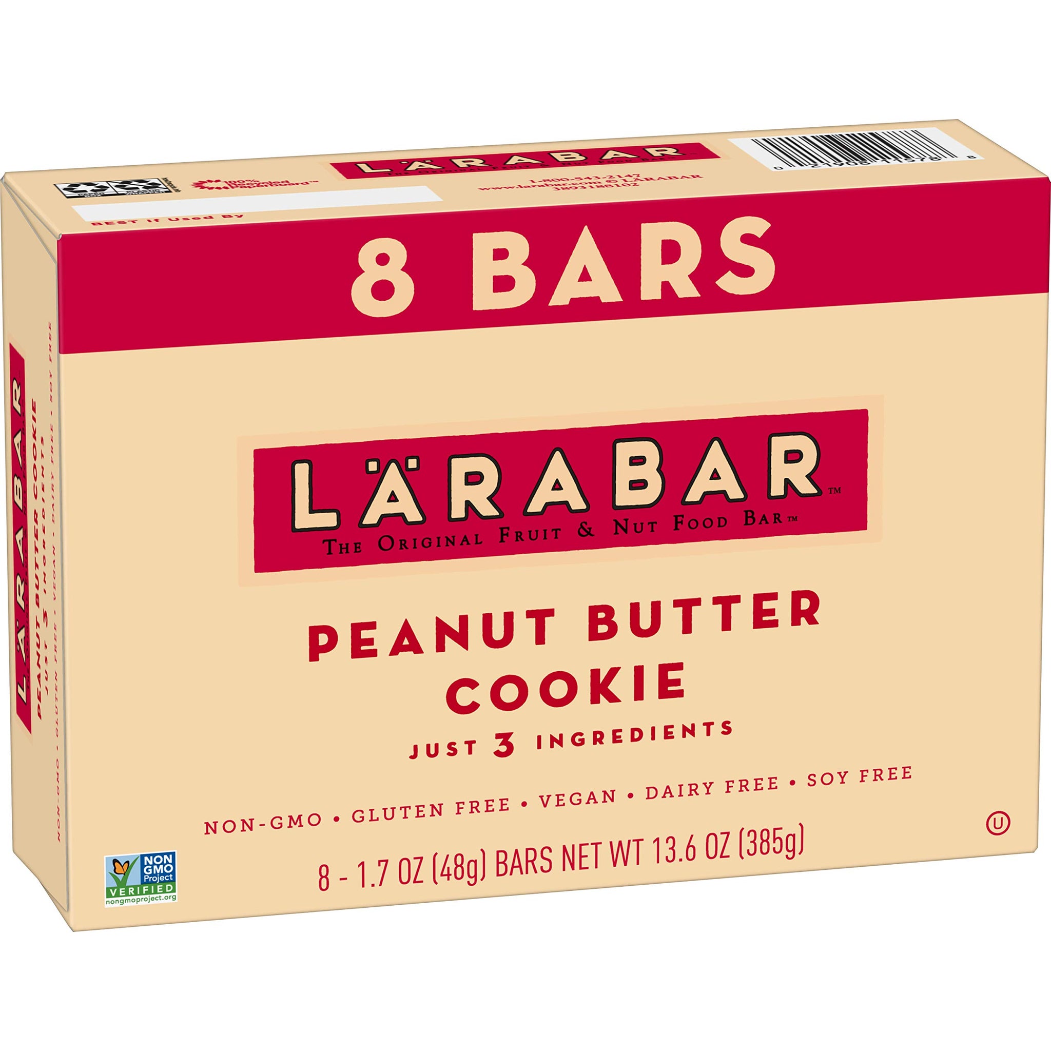 Larabar Peanut Butter Cookie, Gluten Free Vegan Fruit & Nut Bars, 8 ct