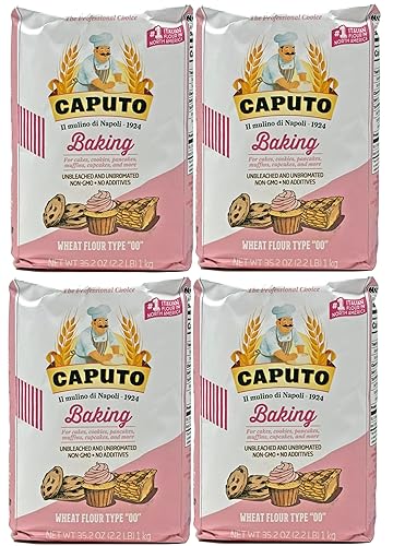 Antimo Caputo Baking (Pasticceria Pastry) 00 Flour 2.2 Pound Bag - For Desserts & Shortbreads - From Italy Type 00 Wheat (Pack of 4)