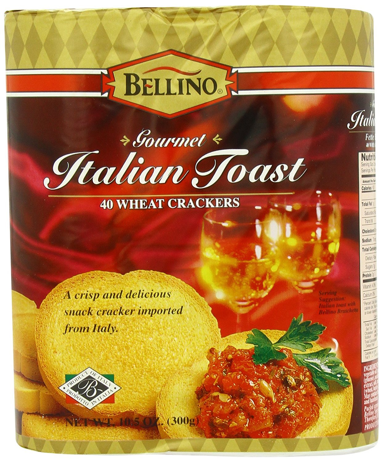 Bellino Italian Toast Wheat Crackers, 10.5 Ounce Package